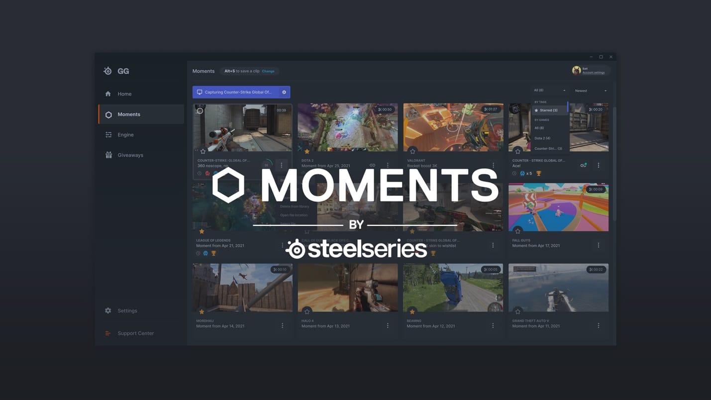 SteelSeries lanza Moments un nuevo servicio de software gratuito para compartir clips de video de juegos, GamersRd